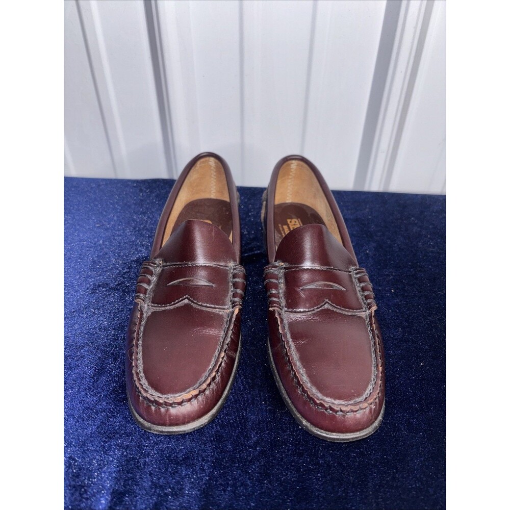 Sebago Burgundy Leather Penny Loafers - Picture 2 of 9